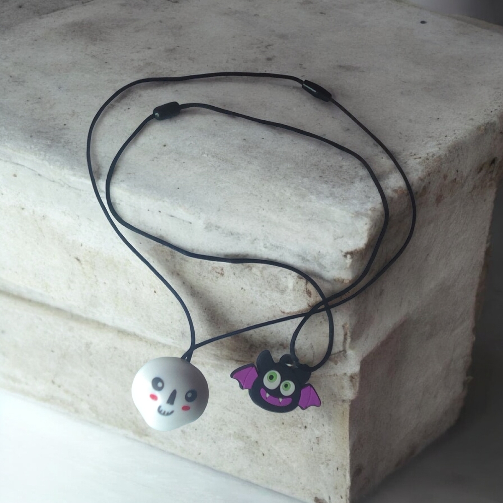 Skull and Bat Necklaces
